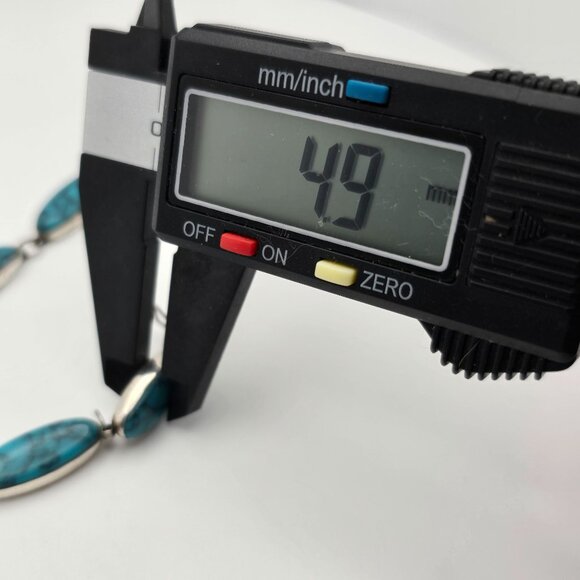 VTG Sterling Silver & Turquoise Link Tennis Bracelet 7" Southwestern - Picture 10 of 10